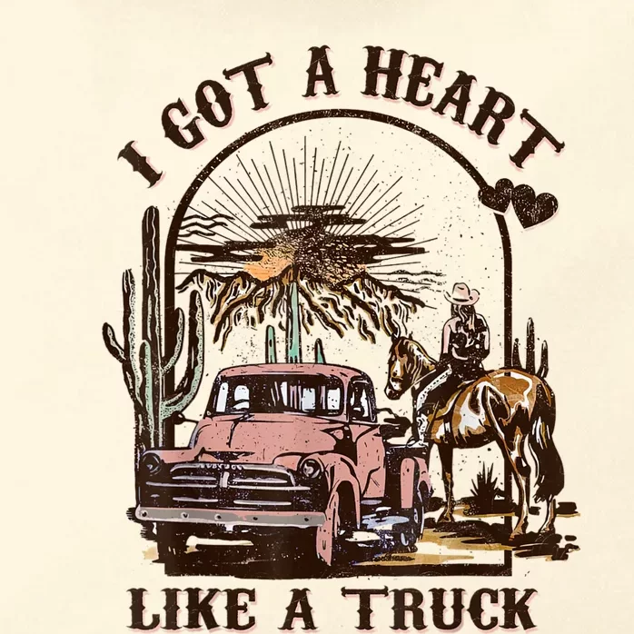 Western Sunset Cowgirl I Got A Heart Like A Truck Zip Tote Bag