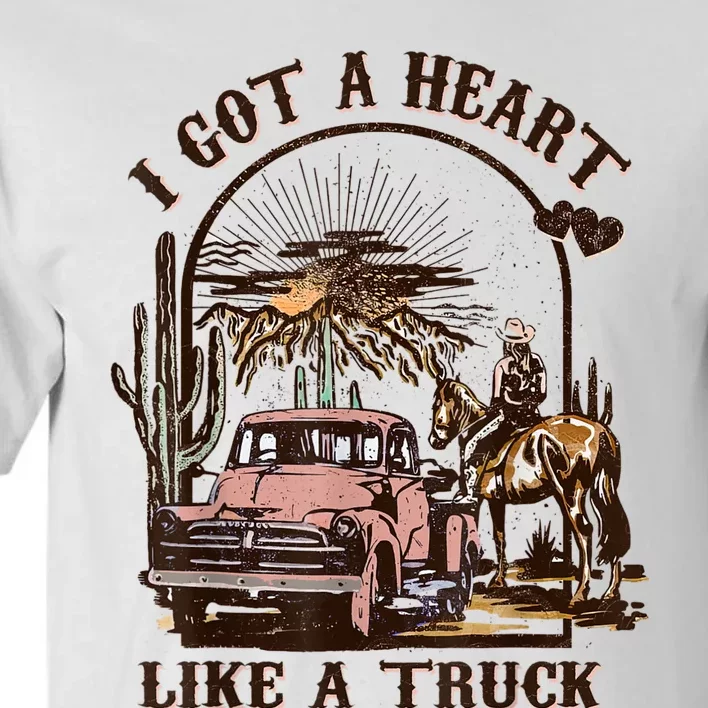 Western Sunset Cowgirl I Got A Heart Like A Truck Tall T-Shirt