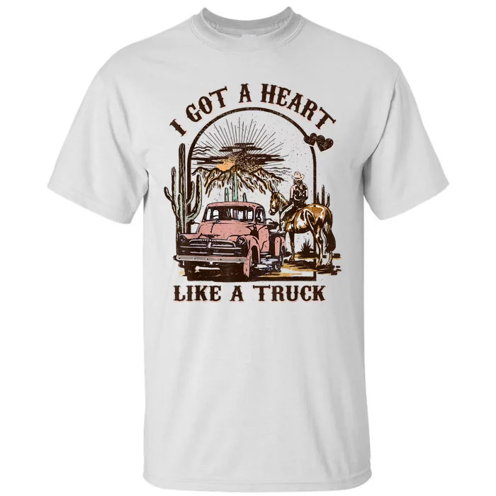 Western Sunset Cowgirl I Got A Heart Like A Truck Tall T-Shirt