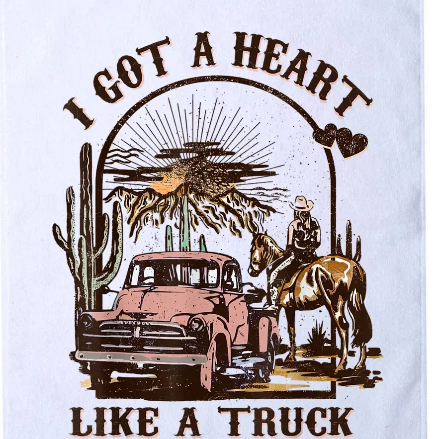 Western Sunset Cowgirl I Got A Heart Like A Truck Platinum Collection Golf Towel