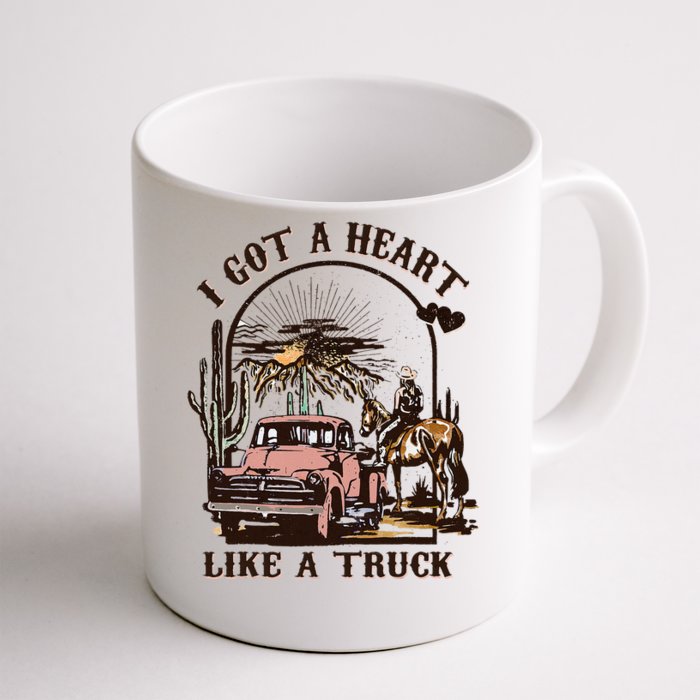 Western Sunset Cowgirl I Got A Heart Like A Truck Front & Back Coffee Mug