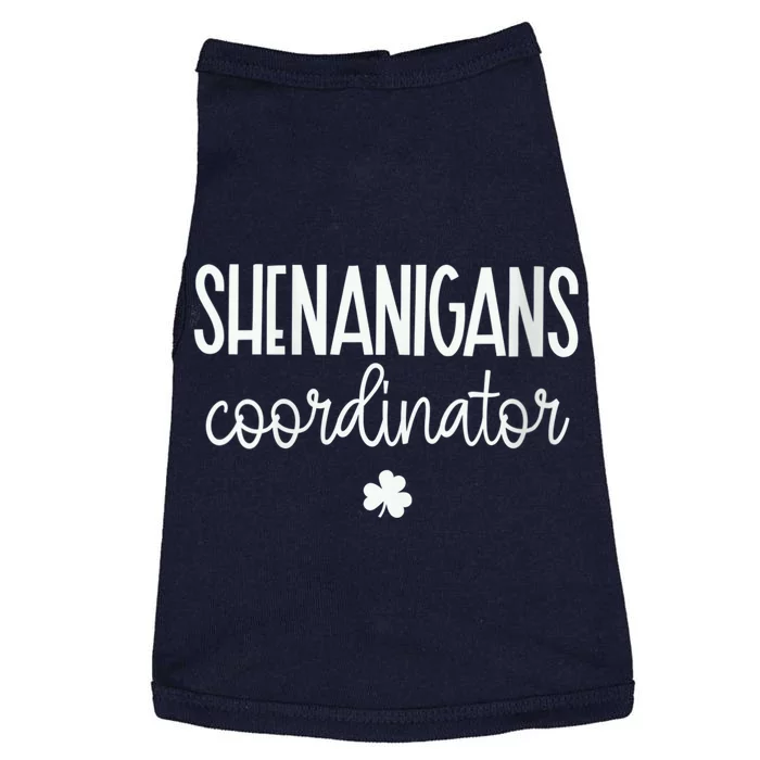 Wo Shenanigans Coordinator Funny Teacher St Patrick's Day V-Neck Doggie Tank