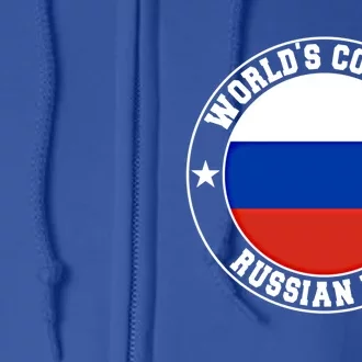 World S Coolest Russian Dad Russian Dad Gift Full Zip Hoodie