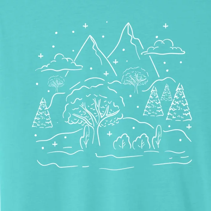 Winter Scene Cozy Winter Season Tea Snow Gift ChromaSoft Performance T-Shirt