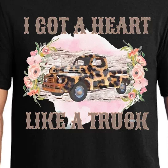 Western Sunset Cowgirl I Got A Heart Like A Truck Pajama Set