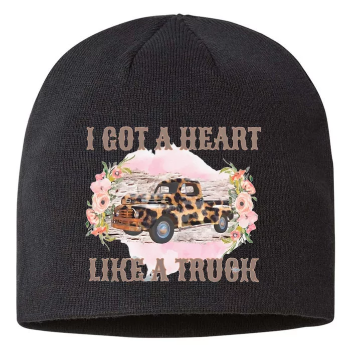 Western Sunset Cowgirl I Got A Heart Like A Truck 8 1/2in Sustainable Knit Beanie