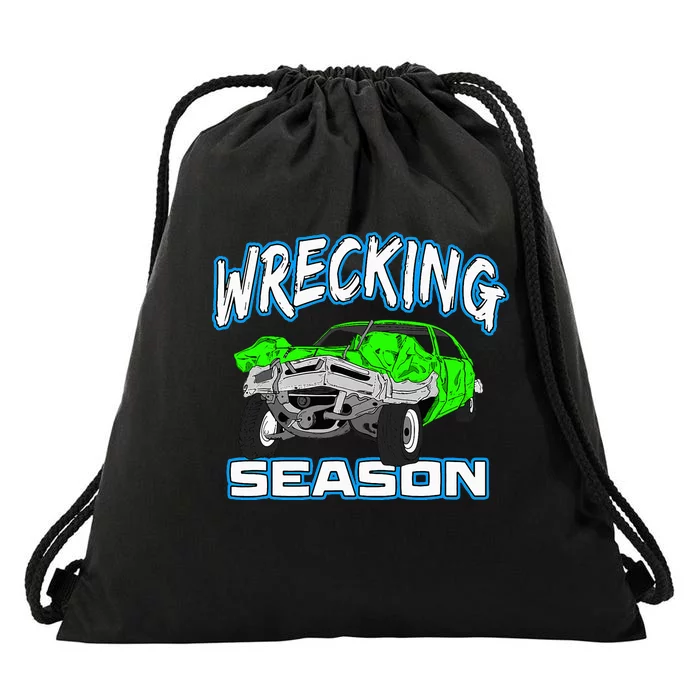 Wrecking Season Demolition Derby Drawstring Bag