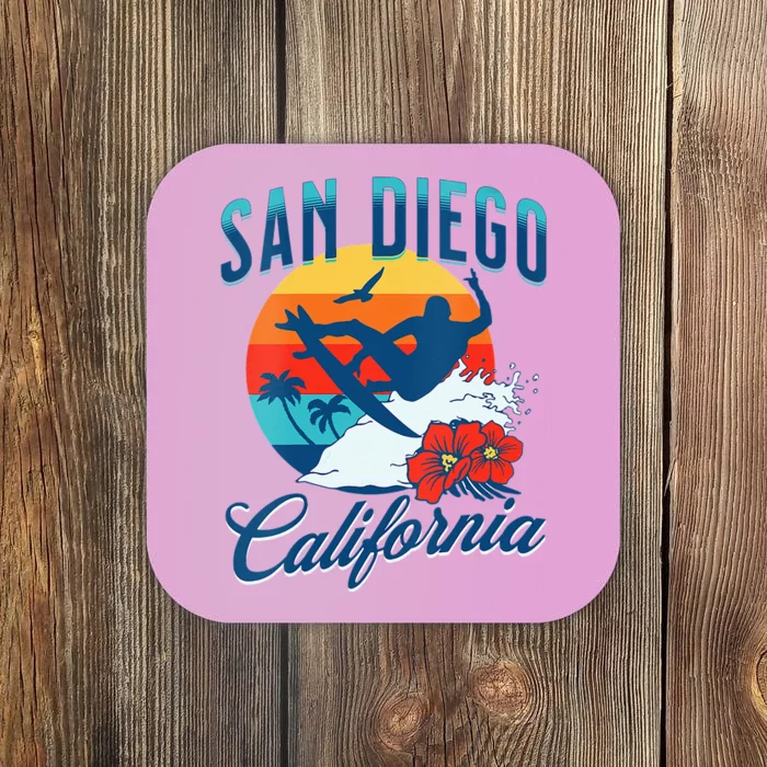 Womens San Diego California Beach Surf Summer Vacation Vintage Coaster