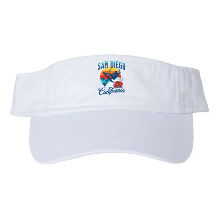 Womens San Diego California Beach Surf Summer Vacation Vintage Valucap Bio-Washed Visor