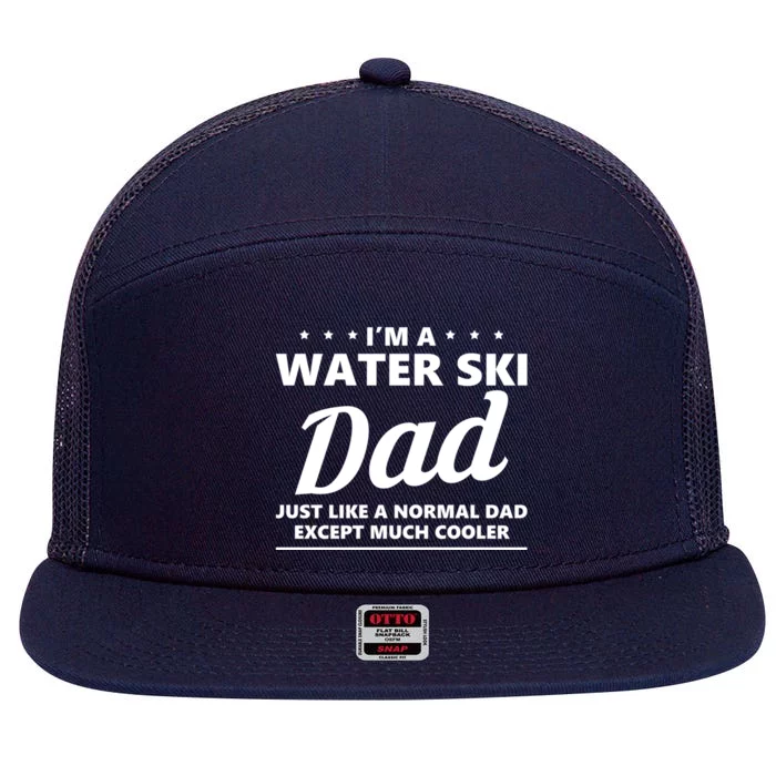 Water Ski Dad Skiing Waterski Waterskiing Waves Holiday Boat Meaningful Gift 7 Panel Mesh Trucker Snapback Hat