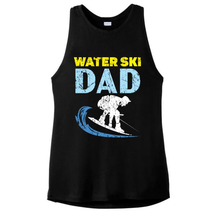 Water Ski Dad Water Skiing Best Daddy Ever Fathers Day Gift Ladies Tri-Blend Wicking Tank