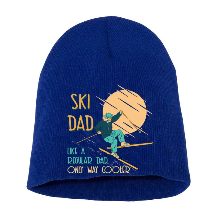 Winter Sports Dad Snowboarder Funny Husband Gift Short Acrylic Beanie