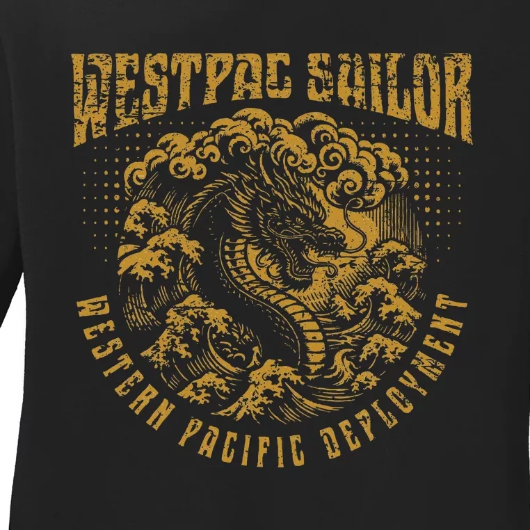 Westpac Sailor Dragon For Western Pacific Deployment Ladies Long Sleeve Shirt