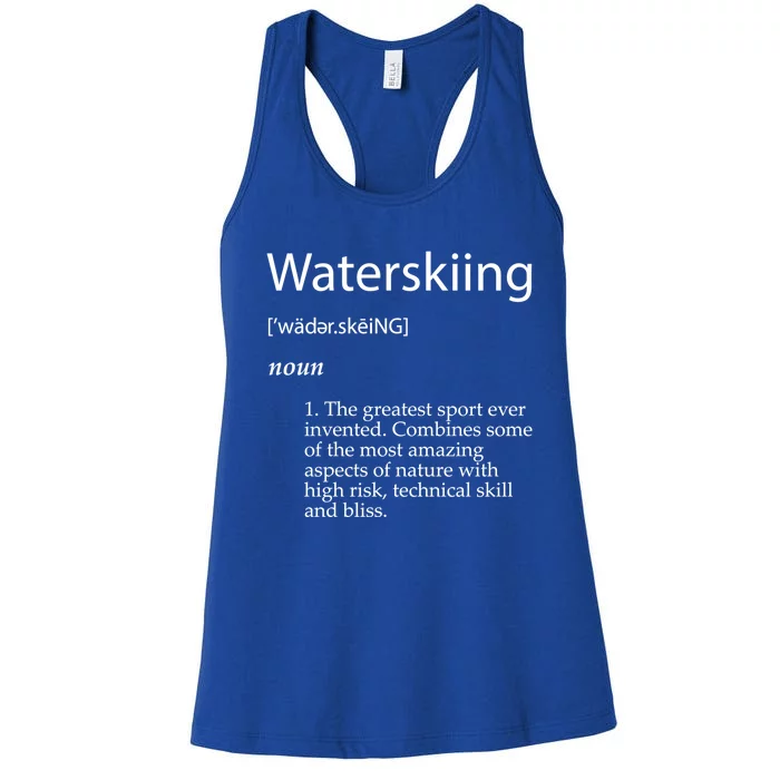 Water Skiing Definition Waterskiing Accessories Gift Women's Racerback Tank