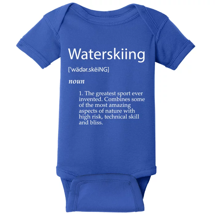 Water Skiing Definition Waterskiing Accessories Gift Baby Bodysuit