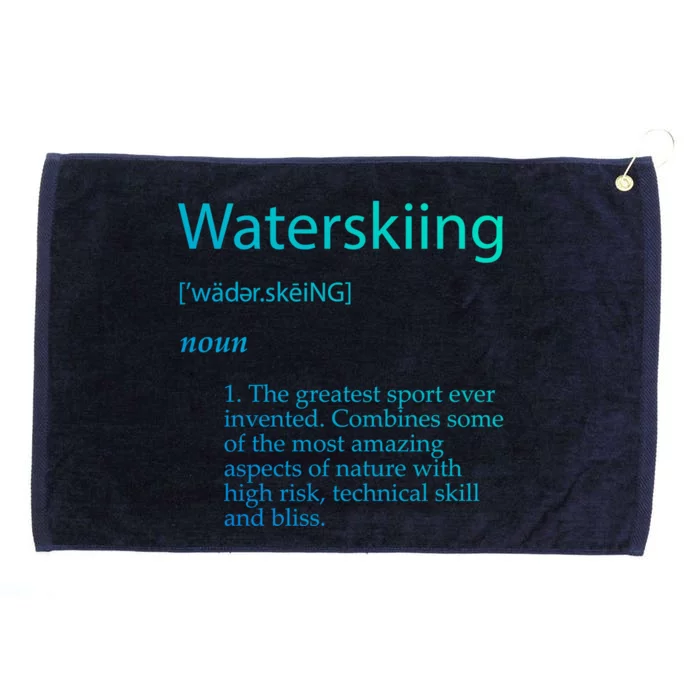 Water Skiing Definition Waterskiing Accessories Gift Great Gift Grommeted Golf Towel