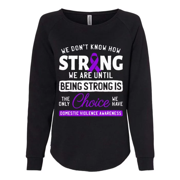 Warrior Survivor Domestic Violence Awareness Purple Ribbon Womens California Wash Sweatshirt