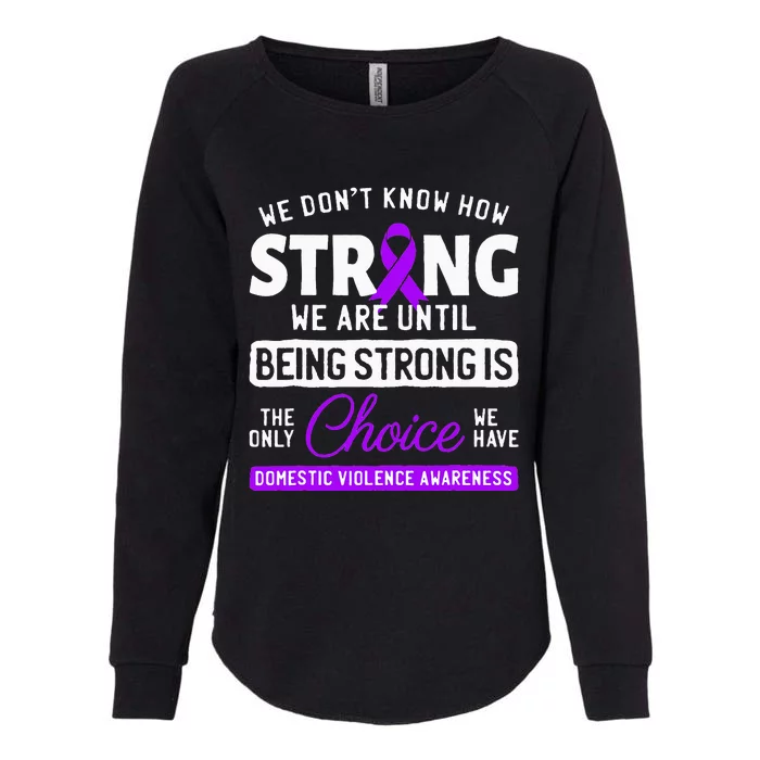 Warrior Survivor Domestic Violence Awareness Purple Ribbon Womens California Wash Sweatshirt