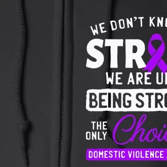 Warrior Survivor Domestic Violence Awareness Purple Ribbon Full Zip Hoodie