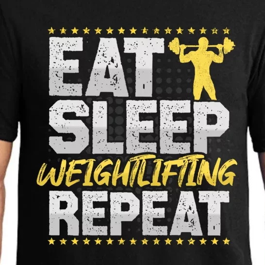 Weight Sports Eat Sleep Repeat Gym Hobby Weight Sports Meaningful Gift Pajama Set