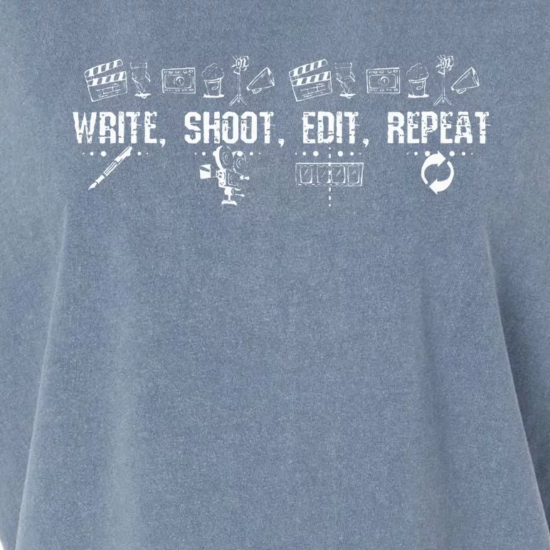 Write Shoot Edit Repeat Filmmaker Garment-Dyed Women's Muscle Tee