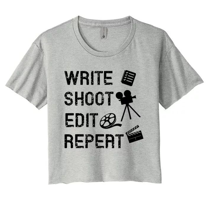 Write Shoot Edit Repeat Women's Crop Top Tee