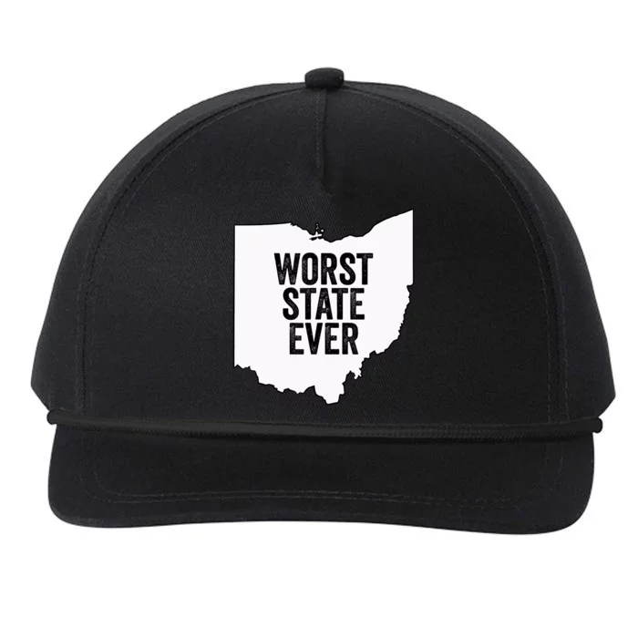 Worst State Ever, Ohio Sucks Gift Snapback Five-Panel Rope Hat