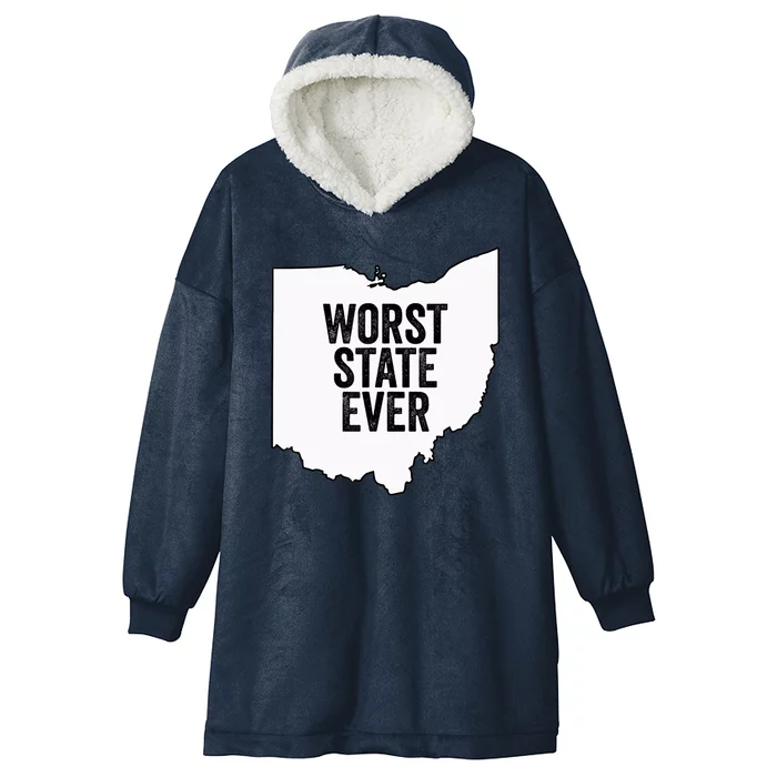 Worst State Ever, Ohio Sucks Gift Hooded Wearable Blanket