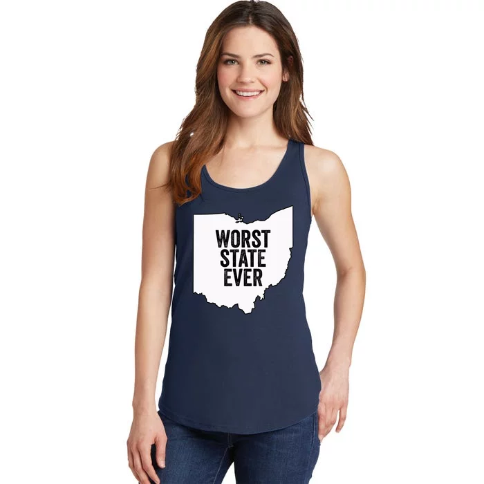 Worst State Ever, Ohio Sucks Gift Ladies Essential Tank