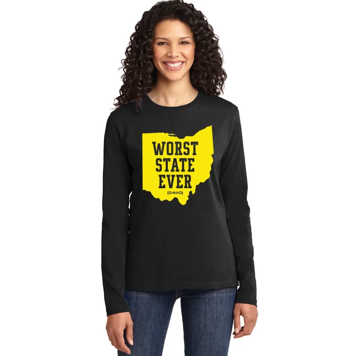 Worst State Ever Ohio Ladies Long Sleeve Shirt