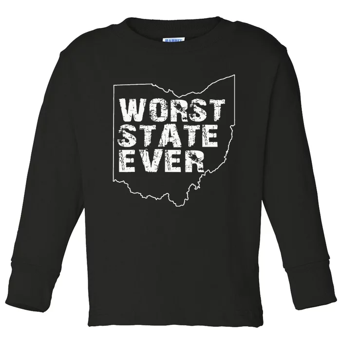 Worst State Ever Ohio Toddler Long Sleeve Shirt