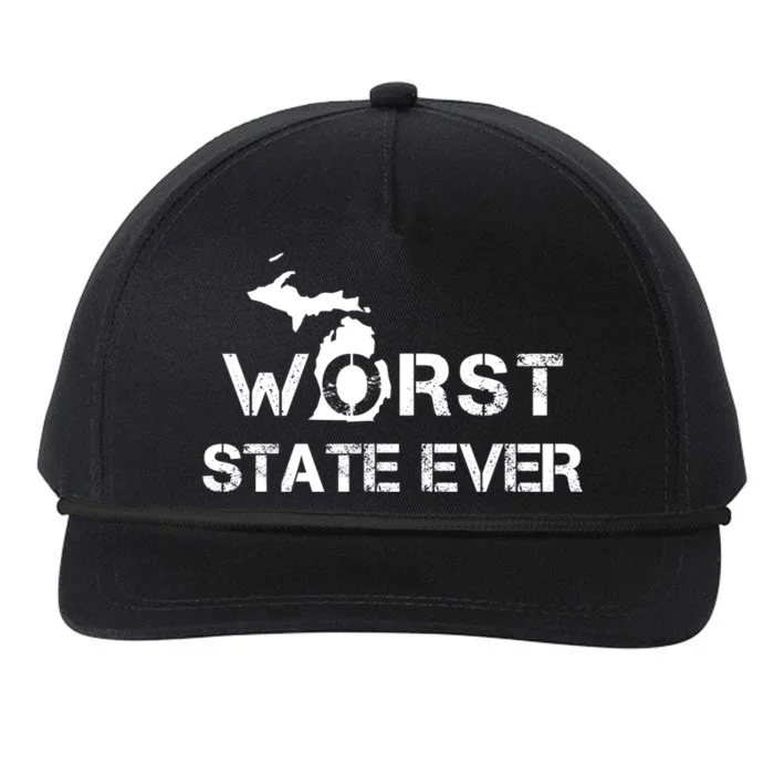 Worst State Ever Michigan Gift Snapback Five-Panel Rope Hat