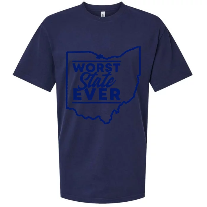 Worst State Ever Ohio Funny Gift Sueded Cloud Jersey T-Shirt