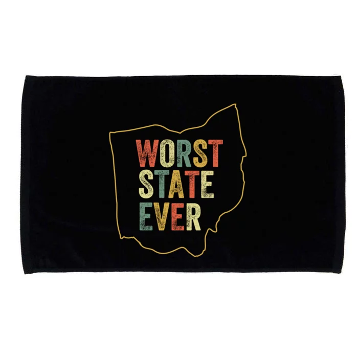 Worst State Ever Ohio Sucks Funny Sports Fan Rivalry Humor Gift Microfiber Hand Towel