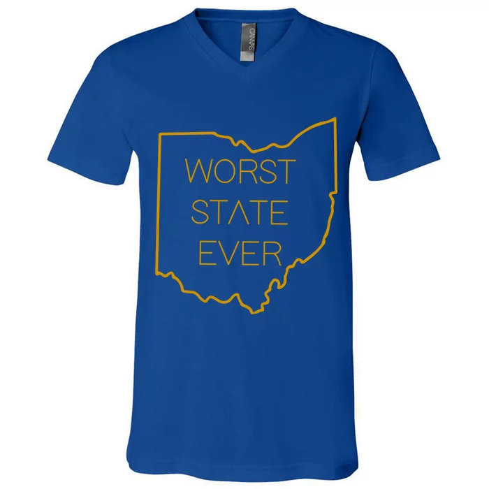 Worst State Ever Gift V-Neck T-Shirt