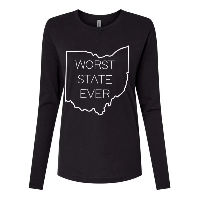 Worst State Ever Cute Gift Womens Cotton Relaxed Long Sleeve T-Shirt