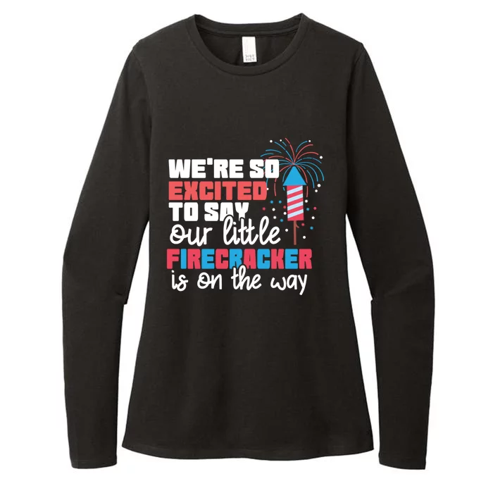 Were So Excited To Say Our Little Firecracker Is On The Way Gift Womens CVC Long Sleeve Shirt