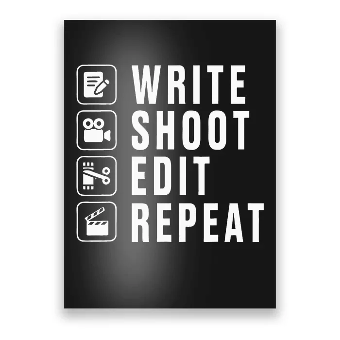 Write Shoot Edit Repeat Filmmaker Movie Director Filmmaking Poster