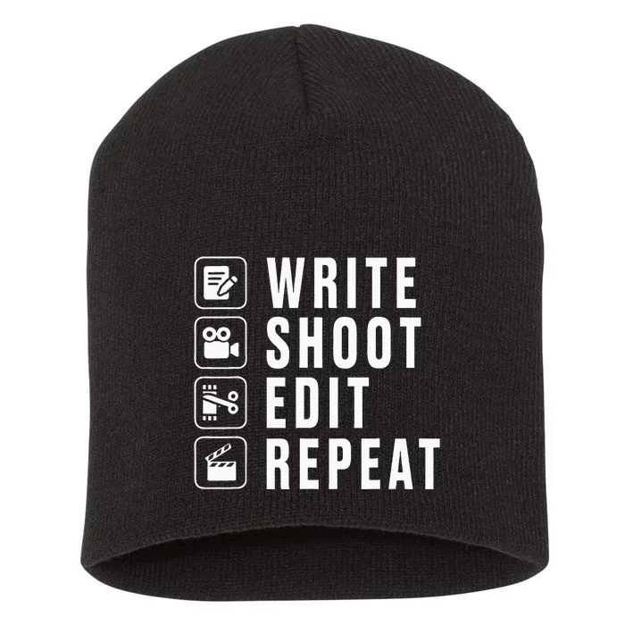 Write Shoot Edit Repeat Filmmaker Movie Director Filmmaking Short Acrylic Beanie