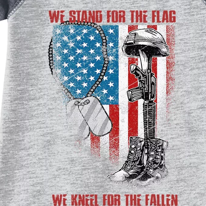 We Stand For The Flag We Kneel For The Fallen Infant Baby Jersey Bodysuit