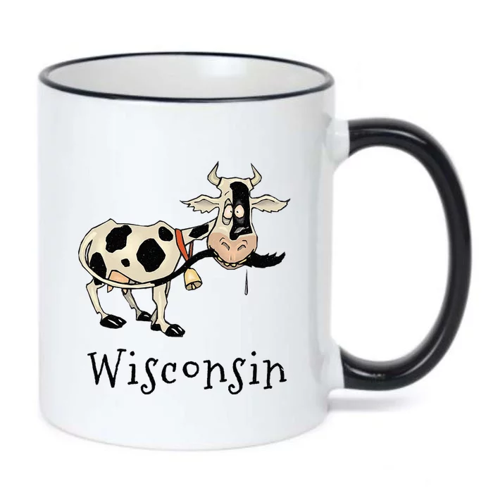 Wisconsin Silly Funny Whimsy Dairy Cow Farm Holstein Black Color Changing Mug