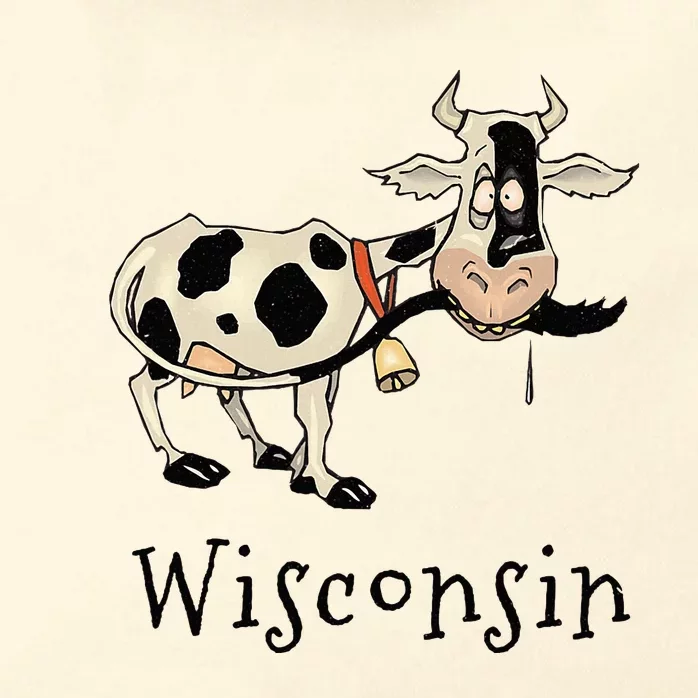 Wisconsin Silly Funny Whimsy Dairy Cow Farm Holstein Zip Tote Bag