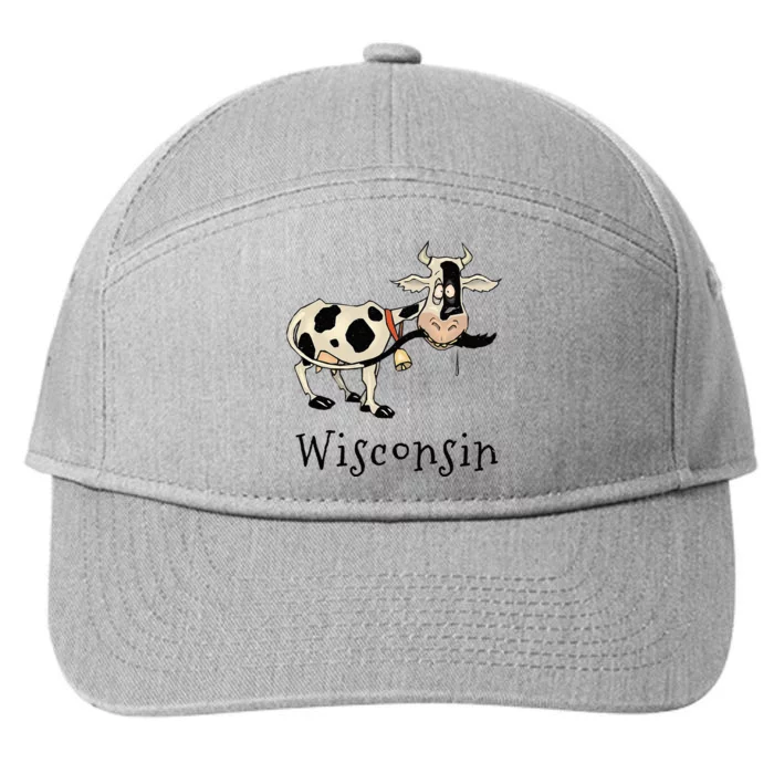 Wisconsin Silly Funny Whimsy Dairy Cow Farm Holstein 7-Panel Snapback Hat