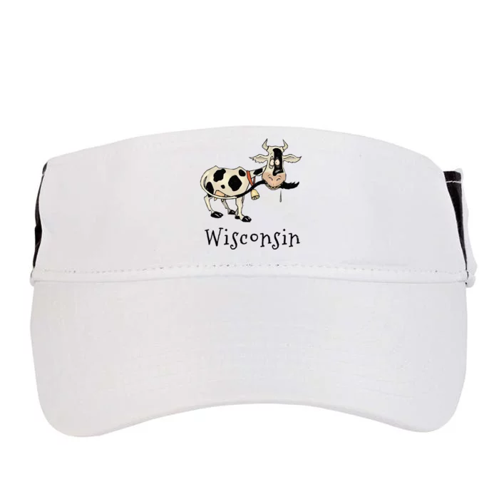 Wisconsin Silly Funny Whimsy Dairy Cow Farm Holstein Adult Drive Performance Visor