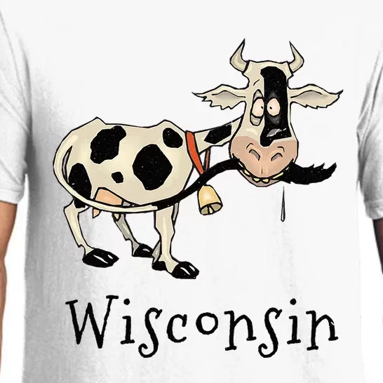 Wisconsin Silly Funny Whimsy Dairy Cow Farm Holstein Pajama Set