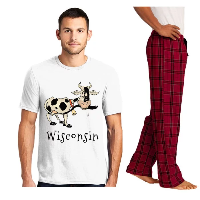 Wisconsin Silly Funny Whimsy Dairy Cow Farm Holstein Pajama Set