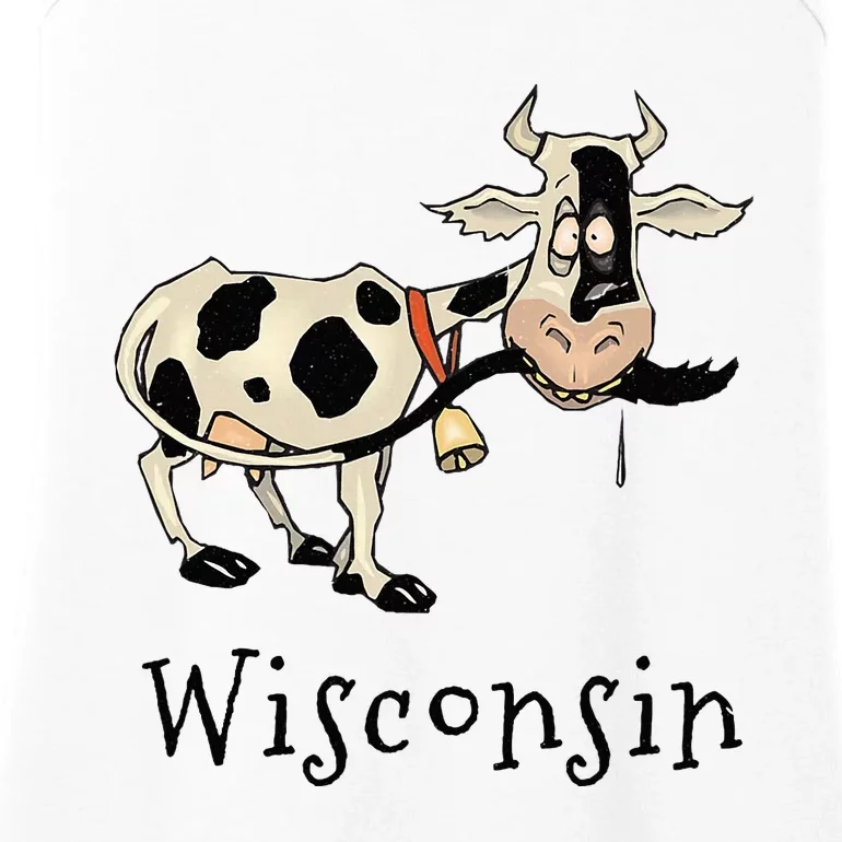 Wisconsin Silly Funny Whimsy Dairy Cow Farm Holstein Ladies Essential Tank