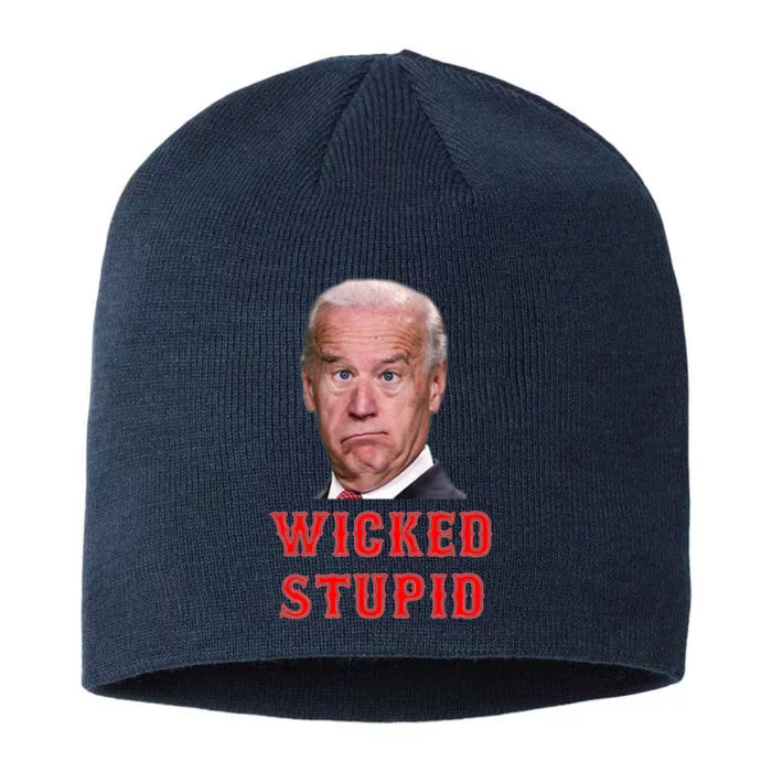 Wicked Stupid Funny Joe Biden Boston 8 1/2in Sustainable Knit Beanie