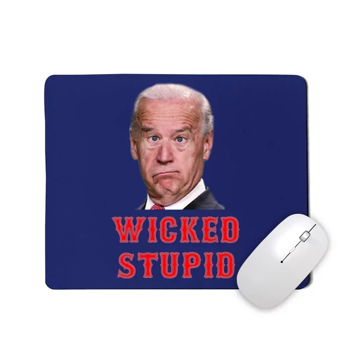 Wicked Stupid Funny Joe Biden Boston Mousepad