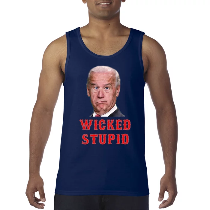 Wicked Stupid Funny Joe Biden Boston Tank Top